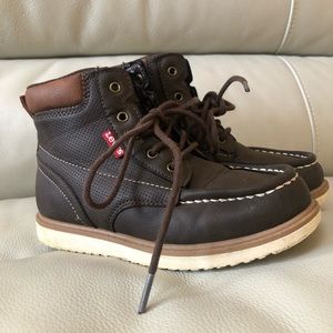 Levi’s Dean Waxed Kids Toddler Boys Brown Boots / Shoes Size 13